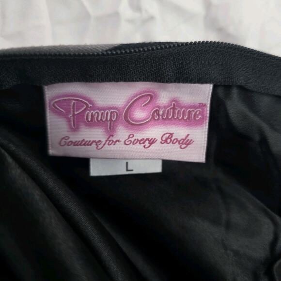 PINUP COUTURE PUG Jenny Halloween Harlequin Dress Large Black Orange Vintage - Picture 10 of 11